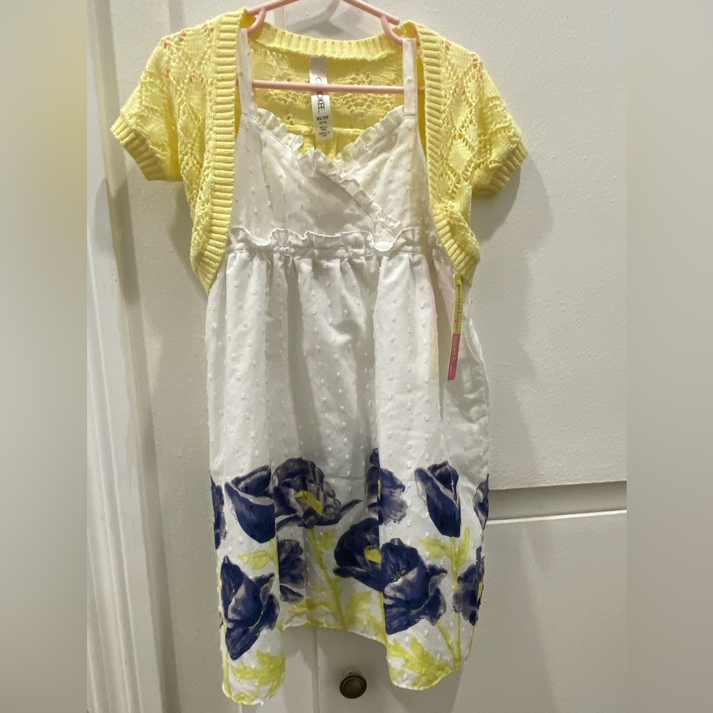 Girls’ Spring Dress and Short Sleeved Cardigan